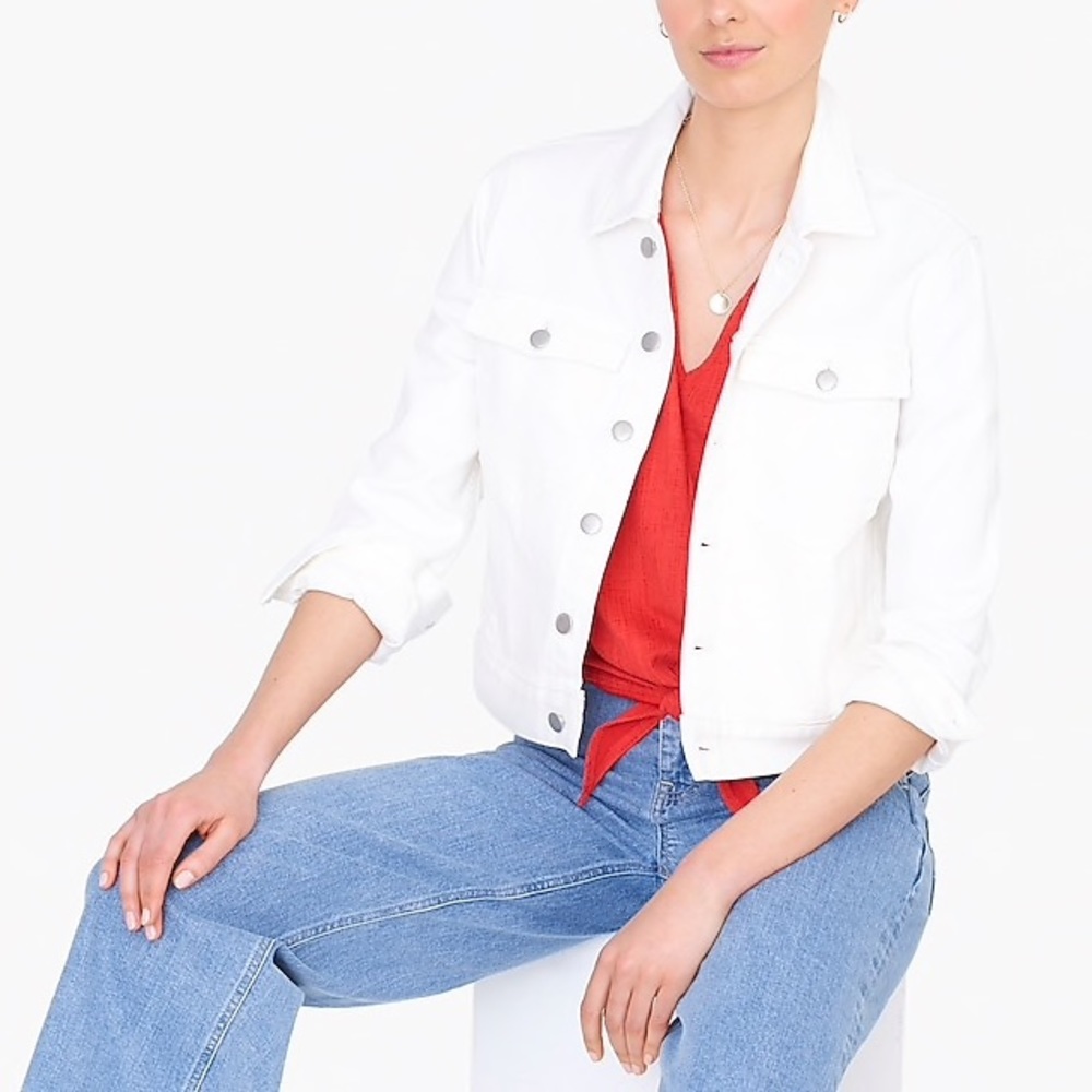 NWT J Crew White Denim Jean Jacket